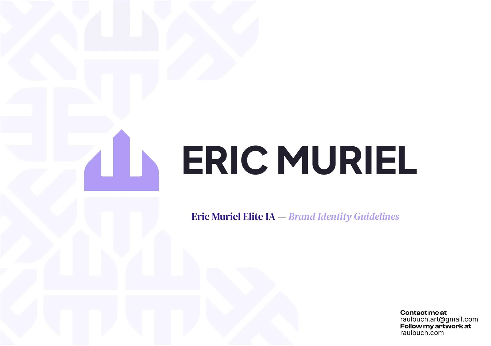 Portada de las guías de marca de Eric Muriel con el símbolo y el logotipo