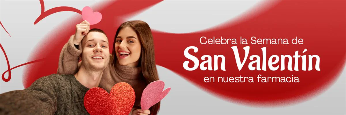 Banner de la semana de San Valentín en la farmacia